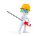 Worker with screwdrive Royalty Free Stock Photo