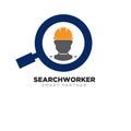 Worker search logo designs for construction service