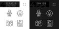 Worker selection process pixel perfect linear icons set for dark, light mode