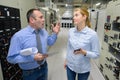 Worker shouting at female colleague in server room