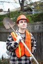 Worker with shovel Royalty Free Stock Photo