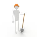 Worker with spade