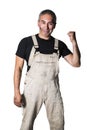 Worker specialist plumber, engineer or constructor on white background Royalty Free Stock Photo
