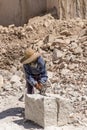 Worker in a stone quarry