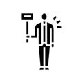 worker on strike protest glyph icon vector illustration Royalty Free Stock Photo