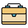 Worker suitcase icon color outline vector Royalty Free Stock Photo