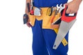 Worker with tool belt - closeup Royalty Free Stock Photo