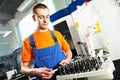 Worker at tool workshop Royalty Free Stock Photo