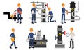 Engineers, Scientists And Workers Characters In The Oil Industry At Different Stages Of Production Vector Illustration Royalty Free Stock Photo