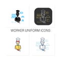 Worker uniform icons set