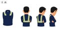 worker with uniform on white background Royalty Free Stock Photo