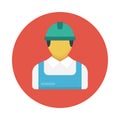 Worker vector flat color icon Royalty Free Stock Photo