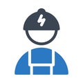 Worker vector glyph color icon Royalty Free Stock Photo