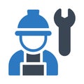 Worker vector glyph color icon Royalty Free Stock Photo