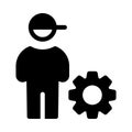 Worker vector glyph flat  icon Royalty Free Stock Photo