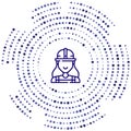 worker vector icon. worker editable stroke. worker linear symbol for use on web and mobile apps, logo, print media. Thin line Royalty Free Stock Photo