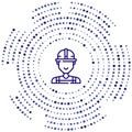 worker vector icon. worker editable stroke. worker linear symbol for use on web and mobile apps, logo, print media. Thin line Royalty Free Stock Photo