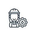 worker vector icon. worker editable stroke. worker linear symbol for use on web and mobile apps, logo, print media. Thin line Royalty Free Stock Photo