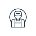 worker vector icon. worker editable stroke. worker linear symbol for use on web and mobile apps, logo, print media. Thin line Royalty Free Stock Photo