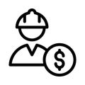 worker vector thin line icon Royalty Free Stock Photo