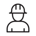 Worker vector thin line icon Royalty Free Stock Photo