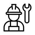 Worker vector thin line icon Royalty Free Stock Photo