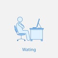 worker is waiting 2 colored line icon. Simple colored element illustration. worker is waiting outline symbol design from man in Royalty Free Stock Photo