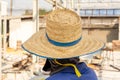 Worker ware straw hat Royalty Free Stock Photo
