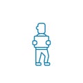 Worker in warehouse linear icon concept. Worker in warehouse line vector sign, symbol, illustration.