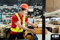 Worker In Warehouse Preparing Goods For Dispatch Royalty Free Stock Photo