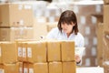Worker In Warehouse Preparing Goods For Dispatch Royalty Free Stock Photo