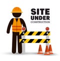 worker warning site under construction