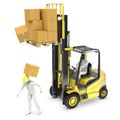 Worker was hit by cardboard Royalty Free Stock Photo