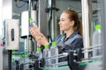 Worker at a water factory Royalty Free Stock Photo