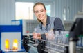 Worker at a water factory Royalty Free Stock Photo