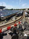 Transit Worker in Corona Rail Yard, NYC, NY, USA Royalty Free Stock Photo