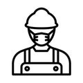 Worker Wearing mask Vector Icon which can easily modify or edit Royalty Free Stock Photo
