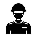 Worker Wearing mask Vector Icon which can easily modify or edit Royalty Free Stock Photo