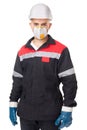 Worker wearing safety protective gea Royalty Free Stock Photo