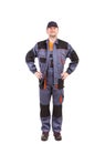 Worker wearing worksuit. Royalty Free Stock Photo