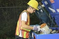 A worker who recycling thing on recycle center Royalty Free Stock Photo