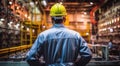 hard worker in the factory, worker in working place, security worker at the work, close-up of a worker, industrial worker at work Royalty Free Stock Photo
