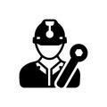 Black solid icon for Worker, construction and professional Royalty Free Stock Photo