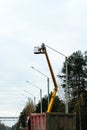 Worker works on a hoisting rig