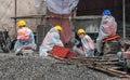 Workers along Dicui gorge on Daning River, Wuchan, China