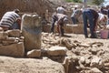 Workers on the archaelogical excavation of Ephesus. Turkish landmark