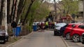 Workers carry out repair work on the city sewer. Royalty Free Stock Photo