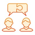 Workers chat flat icon. Employee talk orange icons in trendy flat style. Team dialog gradient style design, designed for