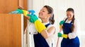 Workers of cleaning company