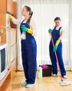 Workers of cleaning company Royalty Free Stock Photo